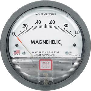 2000 Series Magnehelic® Differential Pressure Gauge - 4-3/4", 0 - 2 kPa, Panel Mount, Liquid Filled Analogue, Die-Cast Aluminum