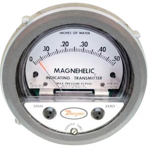 605 Series Magnehelic® Differential Pressure Gauge & Indicating Transmitter - 4", 0 - 0.5 in. w.c., Panel Mount, Analogue, 25 psi, ±3%, ±1% F.S./yr., 25 psi (1.7 bar)
