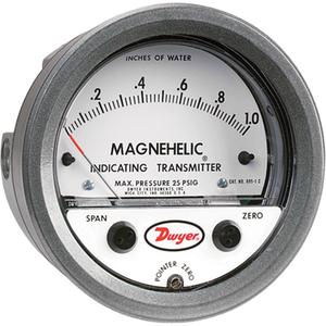 605 Series Magnehelic® Differential Pressure Gauge & Indicating Transmitter - 4", 0 - 1 in. w.c., Panel Mount, Analogue, 25 psi, '+/-2%, ±1% F.S./yr., 25 psi (1.7 bar)