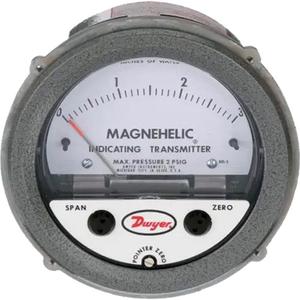 605 Series Magnehelic® Differential Pressure Gauge & Indicating Transmitter - 4", 0 - 3 in. w.c., Panel Mount, Analogue, 2 psi, '+/-2%, ±1% F.S./yr.
