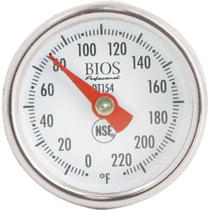 1" Dial thermometer - Contact, Analogue, 0.0-220.0°F (0.0-104.4°C)