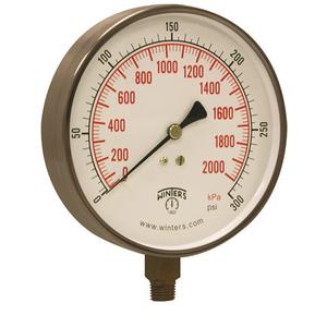 Contractor Pressure Gauge - 4-1/2", 0 - 300 psi, Bottom Mount, Analogue, 1/4" NPT, ±1% ANSI/ASME Grade 1A, 5 Years, IP52