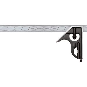 Combination Squares with Square Head - No. 33H Series with Forged & Hardened Steel Heads - 12", 1/100", Steel, Satin, 33H, 56398