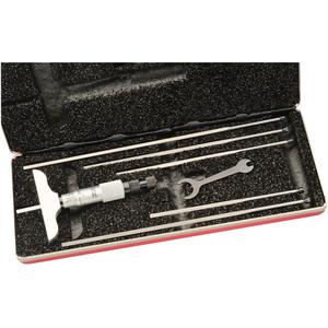 449 Series Depth Micrometer with Non-Rotating Blade - 0" - 6", Without Ratchet Stop, 2-1/2" (63.5 mm), 0.045" x 1/8", 0.001"