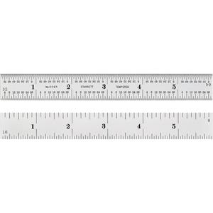 Spring-Tempered Rule - 6", 3/4", 1/16"/1/64"/1/8"/1/32", Steel, Regular Steel, 3/64", 4R