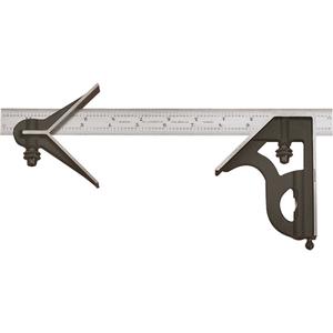 Combination Squares with Square Head & Centre Head - No. 11HC Series with Cast Iron Heads - 12", 1/100", Steel, Satin, 11HC, 56369