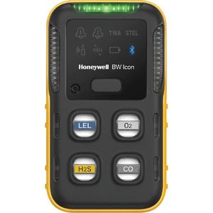 BW™ Icon Multi-Gas Gas Detector - 4, LEL - CO - H2S -O2, Yellow, '-40°C to 60°C (-40°F to 140°F), IP66, IP68, 5% to 95%