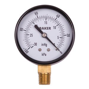 Pressure Gauges - 2-1/2", 0" - 30" Hg Vac., 30" Hg Vac to 30 psi, 0 - 15 psi, 0 - 30 psi, 0 - 60 psi, 0 - 100 psi, 0 - 160 psi, 0 - 200 psi, 0 - 300 psi, 0 - 400 psi, 0 - 600 psi, 0 - 1000 psi, Bottom Mount