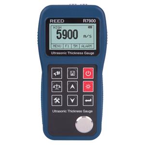 Ultrasonic Thickness Gauge - Digital, Ultrasound, 0.03" - 15.7" (0.65 mm - 400 mm), 1000 to 9999 m/s (0.039 to 0.394 in/µs), 4 per second for a single point measurement, 5 files, up to 100 values for each file (total of 500 logs)