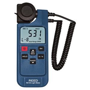 REED LED Light Meter - 0-199 lux, Data Logging, 80 Hours, 32 to 104°F (0 to 40°C), 2 x AA Batteries
