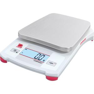 Compass™ CX1201 Portable Scale - 1200 g, 0.1 g, 5" L x 5-1/2" W, Not Legal for Trade, 1000 Hours with Disposable Batteries, LCD Display with white backlight, 3 AA Batteries (Included); AC Adapter (Not Included)