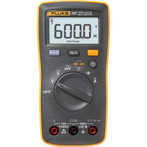 107 Handheld CAT III Digital Multimeter - AC/DC, AC/DC, 600 V, 10 A, 600, 40 milliohms