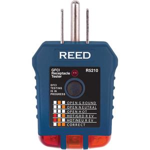 Receptacle Tester with GFCI - Indicator Light, 110 - 125V AC, 50 - 60Hz, 15 A, CE, UL