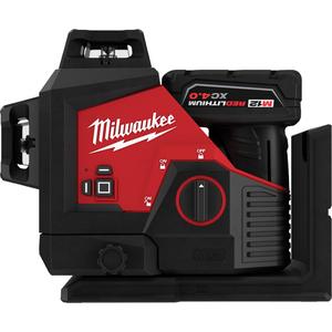 M12™ 360-Degree 3-Plane Cordless Laser Kit - 530 Nm, 2, 125' (38.1 m), 14°F - 104°F, 3 Year Limited