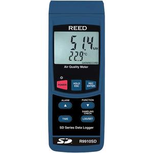 Data Logging Indoor Air Quality Meter with ISO Certificate - 0 - 1000 ppm, 32°- 122° F ( 0° - 50° C ), 5% - 95% RH, <18% O₂, 4-Digit Dual LCD, 6 AA Batteries, AC Adapter (Not Included), CE