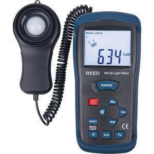 Light Meter - 0-400000 lux (0-40000 ftc), Non-Data Logging, ±(5% rdg.+ 0.5% Full Scale), ±3%, 0.01 Lux/Fc, 13.3 Times/Second (Bargraph), 1.3 Times/Second (Numeric Display)