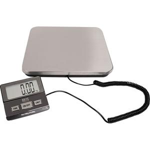 Digital Receiving Scale - 220 lbs., 1 lbs., 11.7" L x 11.7" W, Not Legal for Trade, 0.66 lb / 0.3 kg, Pounds (lb), Kilograms (kg), Pounds & Ounces (lb/oz)