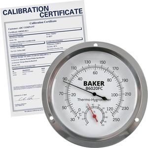 Dial Thermo-Hygrometer with ISO Certificate - 0% - 100% RH, 30 - 250°F (0 - 120°C), ±1%, 2°C/°F, ±5% RH, 2% RH