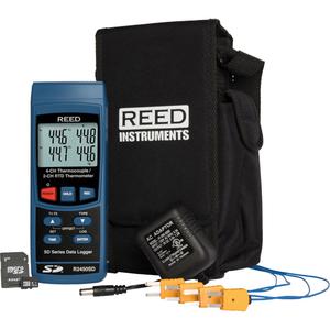 Data Logging Thermocouple Thermometer Kit - ± 0 °C to ±40 °C (± 32 °F to ±104 °F), 4-Channel, Thermocouple, 2-Channel RTD