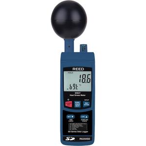 Data Logging Heat Stress Meter with NIST Certificate - 0 to 50°C (32 to 122°F), 0° - 59°C (32° - 138°F), 5% - 95% RH, 0° - 56°C (32° - 132°F), 0° - 80°C (32° - 176°F)