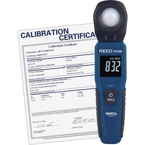 Bluetooth Smart Series Light Meter with ISO Certificate - 0-100,000 lux  (0-9290 ftc), Data Logging, (1) Light Meter; (4) AAA Batteries; (1) ISO Certificate with full Data and Uncertainties, ≤10 000Lux (929Fc): ±(3.5% rdg.+ 10dgt)