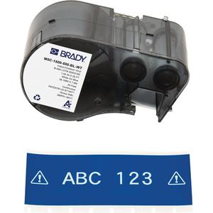 All-Weather Labels - Vinyl, White on Blue, 1.5", M511, RoHS Compliant to 2011/65/EU (Pass 2015/863), 38,10 mm W x 7,62 m L