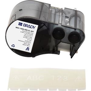 All-Weather Labels - Vinyl, White on Clear, 1.5", M511, RoHS Compliant to 2011/65/EU (Pass 2015/863), 38,10 mm W x 7,62 m L