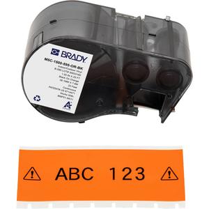 All-Weather Labels - Vinyl, Black on Orange, 1.5", M511, RoHS Compliant to 2011/65/EU (Pass 2015/863), 38,10 mm W x 7,62 m L