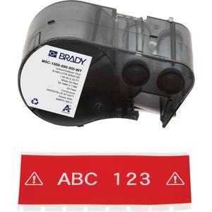 All-Weather Labels - Vinyl, White on Red, 1.5", M511, RoHS Compliant to 2011/65/EU (Pass 2015/863), 38,10 mm W x 7,62 m L