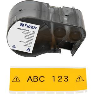 All-Weather Labels - Vinyl, Black on Yellow, 1.5", M511, RoHS Compliant to 2011/65/EU (Pass 2015/863), 38,10 mm W x 7,62 m L