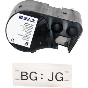 Multi-Purpose Tear-Resistant Tags - Polyethylene, Black on White, 3", M511, RoHS Compliant to 2005/618/EC MCV, 0.75" (19.05 mm)