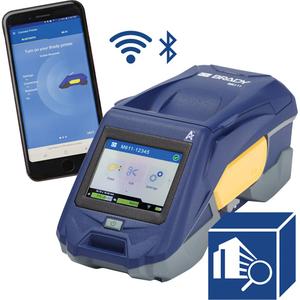 Bluetooth Label Printer with Workstation Safety & Facility ID Software - 4.46", 50.8 mm/sec, Compliant with Directive 2011/65/EU & 2015/863, Blue, Grey, 2550 mAh