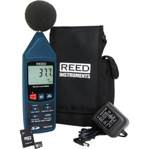 Data Logging Sound Level Meter Kit with ISO Certificate - A and C, Digital, (1) R8070SD Data Logging Sound Level Meter; (1) RSD-16GB Micro SD Memory Card with Adapter; (1) RSD-ADP-NA AC Adapter; (1) Windshield Ball; (1) Soft Carrying Case; (6) AA Batteries
