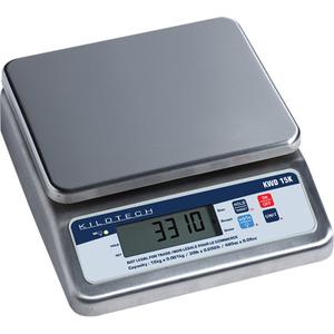 Bench Weighing Scale - 15 Kg, 1 g, 9.6" L x 7.7" W, 0°C to 40° C, 1.4", Stainless Steel, ABS Plastic
