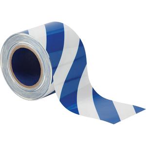 ToughStripe® Floor Marking Tape - Blue and White, Polyester, 4", 100'