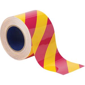ToughStripe® Floor Marking Tape - Magenta and Yellow, Polyester, 4", 100'