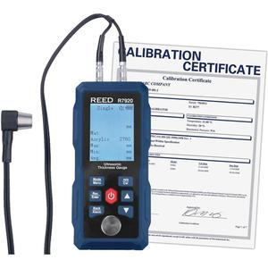 Thickness Gauge with Calibration Certificate - Digital, Ultrasound, 0.04" - 11.8" (1 mm - 300 mm), Ultrasonic Thickness Gauge; Ultrasonic Couplant Gel; Probe; USB Cable; Carrying Case; Calibration Certificate