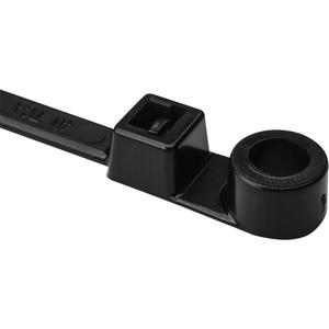 1-Piece Screw Mount Cable Ties - 12-2/5", 50 lbs., Black, Plastic Pawl, 0.19", 0.06", 3.45"