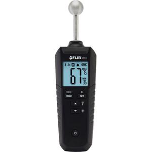 MR59 Ball Probe Moisture Meter with Bluetooth® - 0 - 100%, Backlit, Multifunction LCD, Up to 100 mm (4"), Typical 40 Hours without Worklight, 4-Bar Battery Icon (100% to Empty)