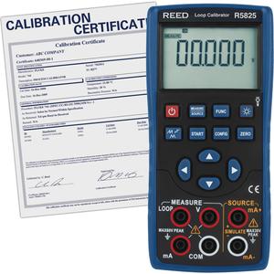 Loop Calibrator with Traceable Certificate - Digital, Loop Calibrator; Traceable Certificate with Full Data & Uncertainties; Test Leads; Alligator Clips; Batteries, 6-Digit LCD, (3) AA Batteries