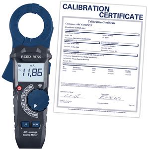 AC Leakage Clamp Meter with Calibration Certificate - Digital, 100 A, 100.0 A; 60.00 A: ±(1.5% rdg. +8 dgt.), 6.000 A; 600.0 mA; 60.00 mA: ±(1.0% rdg. +5 dgt.), 6.000 mA: ±(1.0% rdg. +8 dgt.)