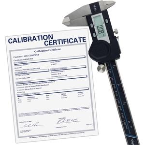 6" (150 mm) Digital Caliper with Traceable Calibration Certificate - 0.0005" (0.01 mm), 0" - 6" (0 mm - 150 mm), 0.0010" (0.02 mm)/0.0011" (0.03 mm), 6" Digital Caliper; CR2032 Battery; Carrying Case; Traceable Calibration Certificate with full Data and Uncertainties