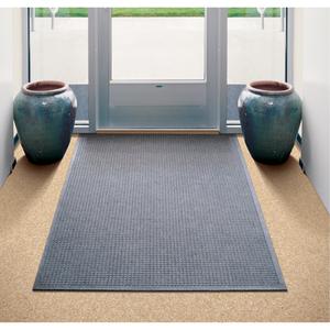 Waterhog® Fashion Matting - 4', 6', 10', Wiper/Scraper, 1/4", Grey, P.E.T. Fibre, Heavy-Duty, Waffle