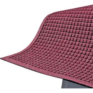 Waterhog® Fashion Matting - 4', 6', 10', Wiper/Scraper, 1/4", Red/Black, Rubber, Heavy-Duty, Waffle