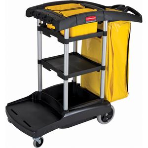 High Capacity Cleaning Carts With Bins - 49-1/4", 38", 21-3/4", Plastic