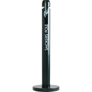 Smokers' Pole Cigarette Receptacle - Free-Standing, Aluminum, 41", Black