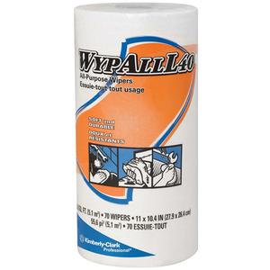 L40 Disposable Towels - All-Purpose, 11", 10-2/5"/10-1/2", White, Roll, 70, 70