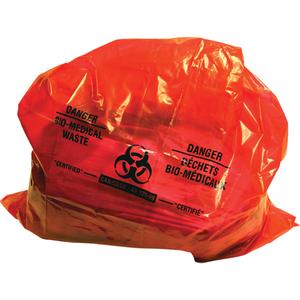 Sure-Guard™ Bio-Medical Waste Liners - Bio-Hazard, 50", 37", Red, 100, 2X Strong, 2 mil