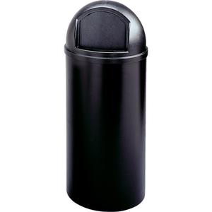 Marshal® Classic Round Waste Receptacle - 15 US gal., Fibreglass, Black