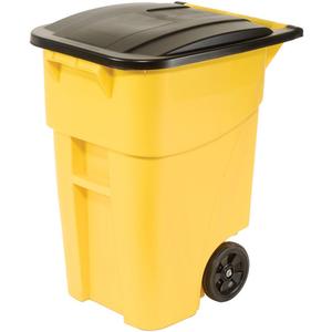BRUTE® Roll-Out Container - Curbside, 50 US gal., Plastic, Yellow